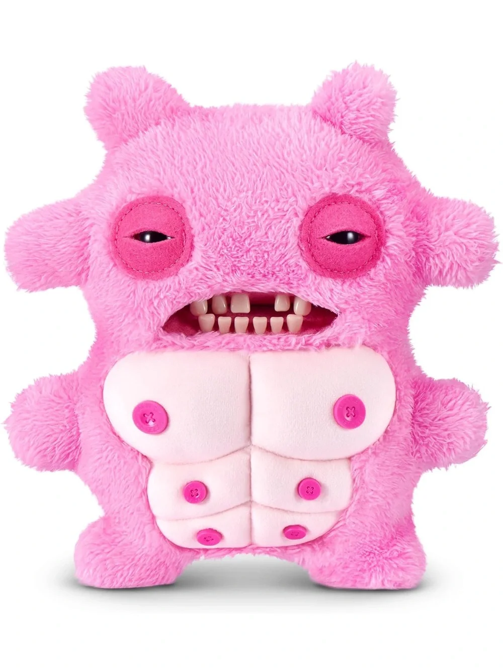 Zuru Nipple Fuggs Pink Plush Monster Toy with Button Belly - Kids Plush Creature
